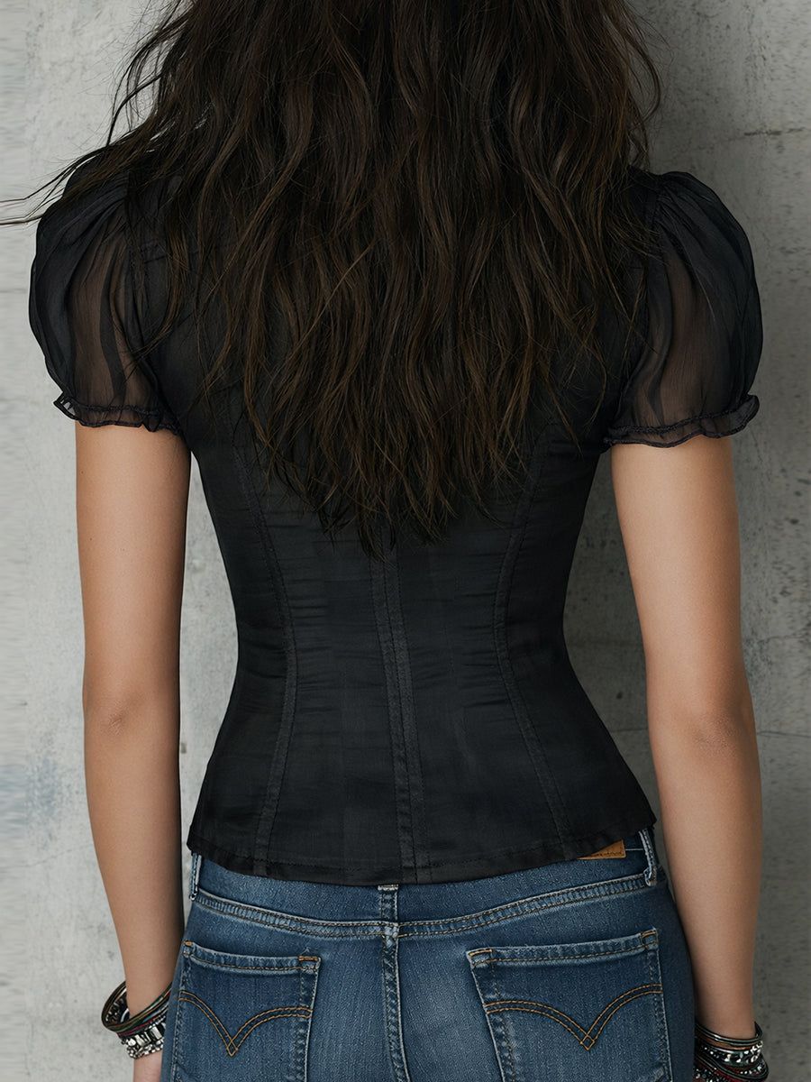 Maria | Blusa de Cuello Fruncido